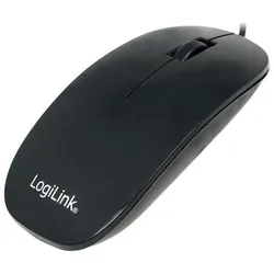 LogiLink Computermaus USB Anschluss Optisch flaches Design Slim schwarz