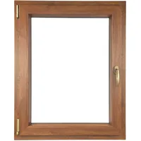 ALUCON Fenster 700x800 mm – Kunststofffenster 70x80 cm – Flügelfenster Innen Goldene Eiche/Außen Goldene Eiche – DIN Links