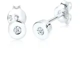 Elli DIAMONDS Ohrstecker Kreis Diamant Weiß 925 Sterling Silber onesize