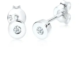 Elli DIAMONDS Ohrstecker Kreis Diamant Weiß 925 Sterling Silber onesize