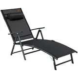 Costway Sonnenliege Klappliege 200 x 61 x 73 cm Schwarz
