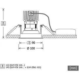 lts licht leuchten ILVY-FIX100 Einbau-Downlight Kunststoff