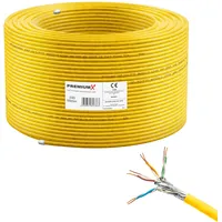 PremiumX 100m CAT 7A Netzwerkkabel Simplex LAN-Kabel Verlegekabel Ethernet Kupfer Datenkabel AWG 23 S/FTP PiMF PoE Eca Cat7A 1200 MHz