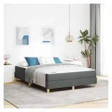 vidaXL Boxspringbett mit Matratze Dunkelgrau 140 x 200 cm Stoff