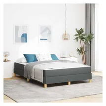 vidaXL Boxspringbett mit Matratze Dunkelgrau 140 x 200 cm Stoff