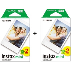 Fujifilm INSTAX Mini Film 40 Fotos für Mini 7s, 8, 9, 11, 25, 70, 90 Sofortbildkamera weiß