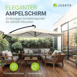 Juskys LED Ampelschirm Brazil Ø 350 cm Creme
