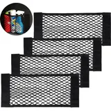 Gepäcknetz Für Den Kofferraum, [4 Stück 70 X 25 Cm], Organizer Für Kofferraumtaschen, Aufbewahrungsnetz Mit Elastischem Klettverschluss Für Autogepäck