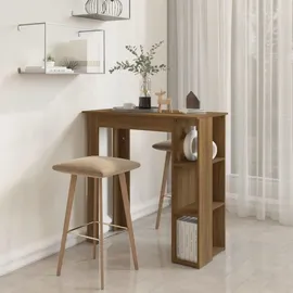 vidaXL Bartisch mit Regal 102 x 50 x 103,5 cm Braun Eiche
