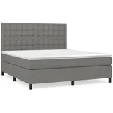 vidaXL Boxspringbett mit Matratze Dunkelgrau 180x200 cm Stoff1359056