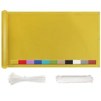 NKADNB Balkon Sichtschutz 110x700cm Windschutz Sichtblende 100% Polyester, 180g/m2 Balkon Sichtschutz für Balkongeländer, Terrasse & Garten, Gelb