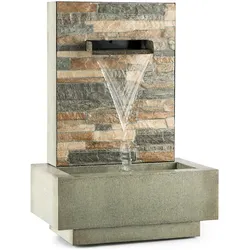 Blumfeldt Watergate Gartenbrunnen In/Outdoor 15W Pumpe 10m Kabel verzinkt Mittleres Steingrau