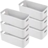 LuxusKollektion 6er Set Aufbewahrungsboxen Kunststoff 30cm Grau Organizer Küche