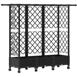 vidaXL Hochbeet mit Rankgitter und Dach 164 x 40 x 127 cm Schwarz