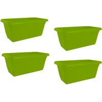 Hti-Living Blumenkasten mit Wasserspeicher 40 cm 4er Set Grün