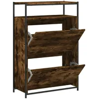 VidaXL Schuhschrank Räuchereiche 75x34x112 cm Holzwerkstoff