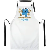 Ferocity Personalisierter Kinderschürze Kind Malschürze Kunstkittel Kochschürze Apron Werkschürze Plätzchen-Monster mit Name [074] - Einheitsgröße