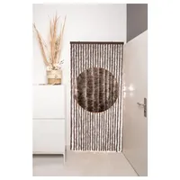 Defacto Flauschvorhang Beige / Braun 90x200cm Vorhang Tür Camping
