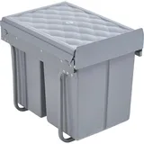 [en.casa] Einbau-Mülleimer Froland 48x34x42cm Grau 2x10L+1x20L