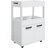 Vicco Rollcontainer Simon Rollbare Küchen-Minibar Weiß 40x89 cm