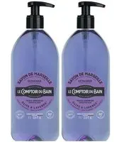 Le Comptoir du Bain Savon traditionnel de Marseille Olive Lavande Liquide 2x1000 ml