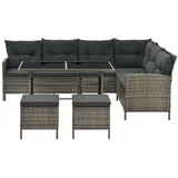 Juskys Manacor Polyrattan Lounge-Set grau meliert