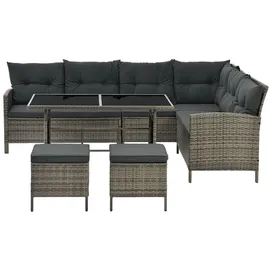 Juskys Manacor Polyrattan Lounge-Set grau meliert