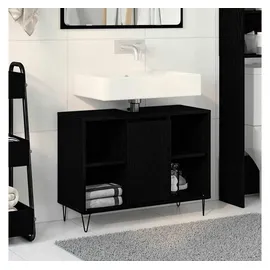 vidaXL Badezimmerschrank mit Tür 80 x 33 x 60 cm Schwarz
