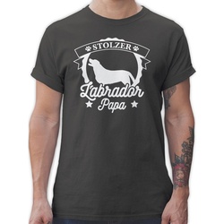 Shirtracer T-Shirt »Stolzer Labrador Papa - Geschenk für Hundebesitzer - Herren Premium T-Shirt« labrador geschenke - shirt hundebesitzer grau XL