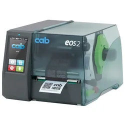 cab EOS2 – Industrie-Etikettendrucker Ethernet (LAN), USB, USB Host / 300 dpi / mit Abrisskante, LC-Display, Touchscreen