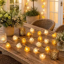 MARELIDA LED-Lichterkette Blumen 1,4 m Weiß/Gelb