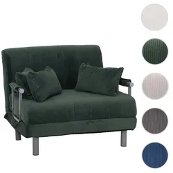 Schlafsessel HWC-K29, Klappsessel Schlafsofa G√§stebett, Liegefl√§che 190x100cm, Stoff Cord (330g/m¬≤) ~ gr√on