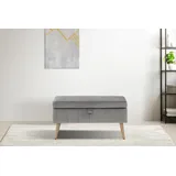 INOSIGN Truhenbank »AMIRA Sitzbank mit Stauraum, Maße B/T/H: 81/36/43 cm«, mit Staufach, in 3 Bezugsqualitäten mit feiner Steppung silberfarben