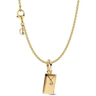 Pandora Damen-Kette Schmuckset Goldfarben mit Anhänger Liebesbrief