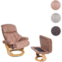 MCA Furniture Relaxsessel Calgary XXL Stoff/Textil 97 x 112 x 97 cm Braun mit Hocker