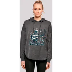 Kapuzenpullover F4NT4STIC "Skelett spielt Gitarre, Musik, Liebe", Damen, Gr. XL, grau (charcoal), Obermaterial: 100% Baumwolle, casual, oversize, Langarm, Pullover, Premium Qualität