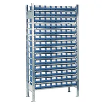 NORDWEST Handel AG Lager Anbauregal Stahl H2000xB1000xT300mm blau 14 Böden
