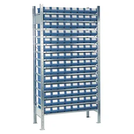 NORDWEST Handel AG Lager Anbauregal Stahl H2000xB1000xT300mm blau 14 Böden