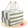 BigDean Strandtasche XXL Grün/Weiß/Grau 53 x 38 x 20 cm