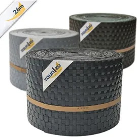 zaunzu® Sichtschutzstreifen Rattan 26 m Anthrazit