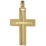 trendor Kreuzanhänger Kreuz- für Männer 585 Gold 32 mm goldfarben