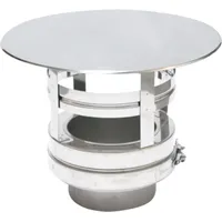 ASTEC Wind- und Regenhaube DN113-300 Schornsteinabdeckung Edelstahl transparent/weiß