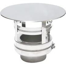 ASTEC Wind- und Regenhaube DN113-300 Schornsteinabdeckung Edelstahl transparent/weiß