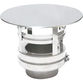 ASTEC Wind- und Regenhaube DN113-300 Schornsteinabdeckung Edelstahl transparent/weiß