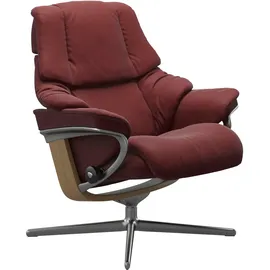 Stressless Relaxsessel STRESSLESS "Reno", rot (cherry paloma), B:79cm H:99cm T:75cm, Leder PALOMA: PALOMA ist ein durchgefärbtes Semianilin-Möbelleder mit natürlicher Narbung., Sessel, Relaxsessel, mit Cross Base, Größe S, M & L, Holzakzent Eiche