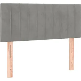 vidaXL Boxspringbett mit Matratze & LED Hellgrau 80x200 cm Samt