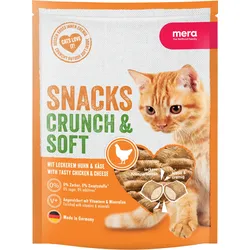 mera Crunch & Soft Huhn & Käse | Ohne schlechtes Gewissen verwöhnen | Katzensnacks | Kalorienarm 0.2 kg