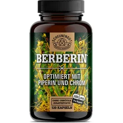 Scheunengut® Berberin | Berberis aristata Extrakt 20:1 optimiert mit Piperin & Chrom Kapseln 120 St