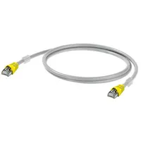 Weidmüller RJ45 (gekreuzt) Netzwerk Anschlusskabel CAT 6a S/FTP 0.40 m Grau Flammwidrig, mit Rastnasenschutz, UL-zertifiziert