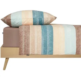 SCHIESSER Emilia Gestreift Petrol 155 x 220 cm + 80 x 80 cm
